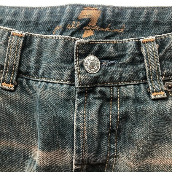 7 for All Mankind Denim Jean Mini Skirt Size 28 Blue Gray Acid Wash - Picture 2 of 13